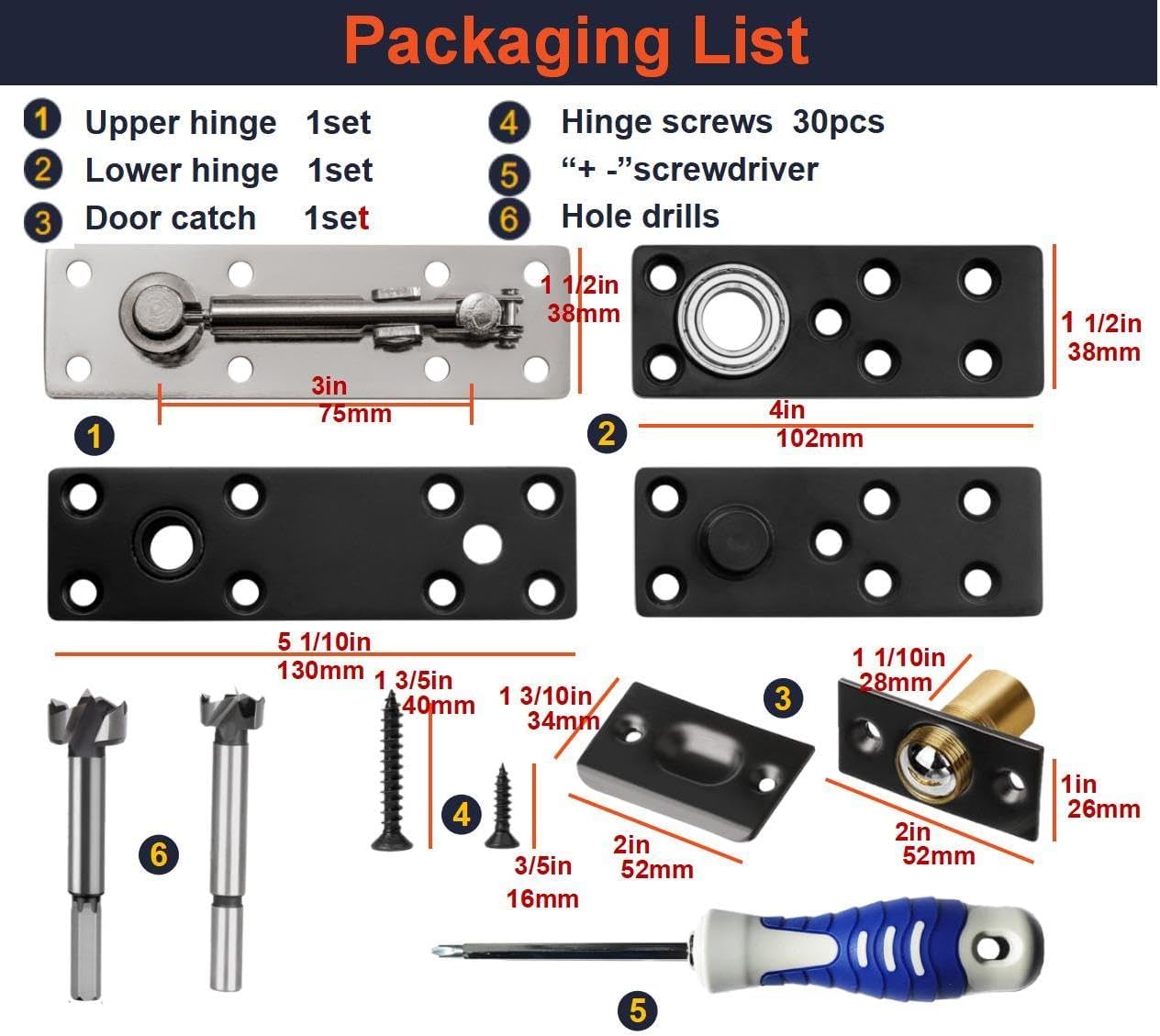 Hidden Door Hinge 360° Swinging Thickened Solid Steel - 600lbs Pivot Hinges for Murphy Door Kit Bookcase, Secret Bookshelf Door & Concealed Heavy Doors