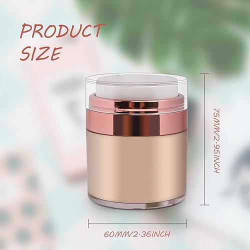 Miniatura 3 de Cositina Paquete de 4 frascos de bomba sin aire, 1.7 onzas líquidas, acrílico vacío sin aire para maquillaje cosmético con bomba de prensa, tarro de