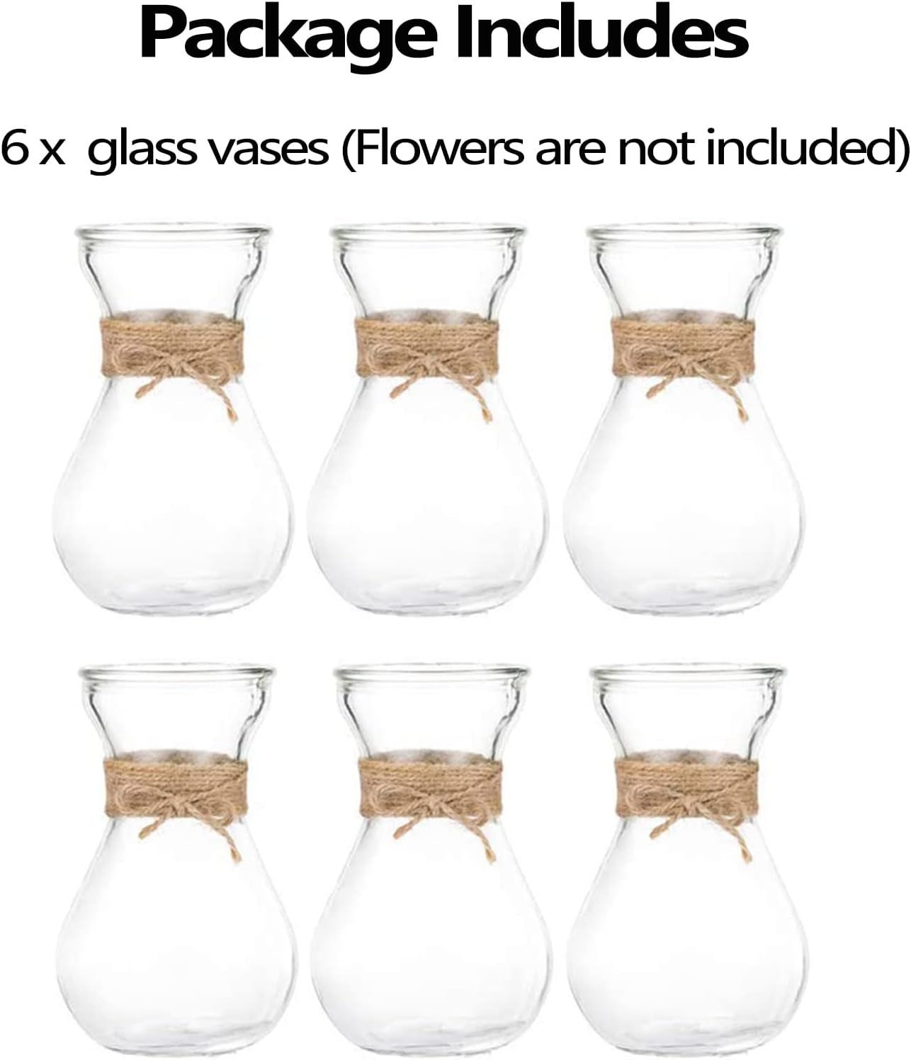 Small Glass Vases for Centerpieces - Hewory 6pcs Clear Mini Hyacinth Avocado Growing Bud Vase Bulk, Cute Tiny Flower Bulb Forcing Plant Containers Set for Wedding Home Living Room Table Decorations - Image 7