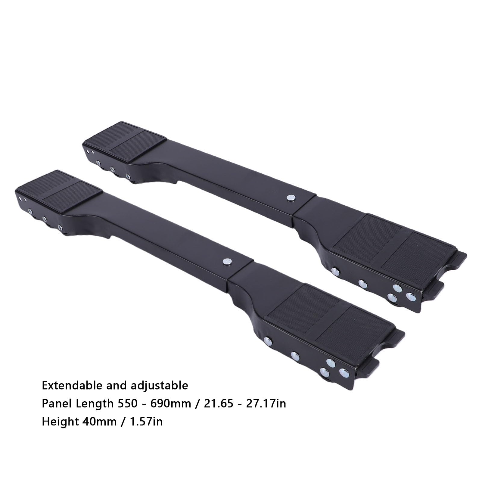 FTVOGUE Deslizador de Rodillo Ajustable para Lavadora Móvil, Refrigerador, Hierro Resistente, 2 Unidades (Ruedas Negras)