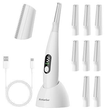 Sonic Dermaplane Razor for Women Face,WomenS Facial Exfoliation & Peach Fuzz Hair Removal System,Anti-Aging3 Speeds8 Dermaplaning BladesRechargeable,Sonic Dermaplaning Tool
