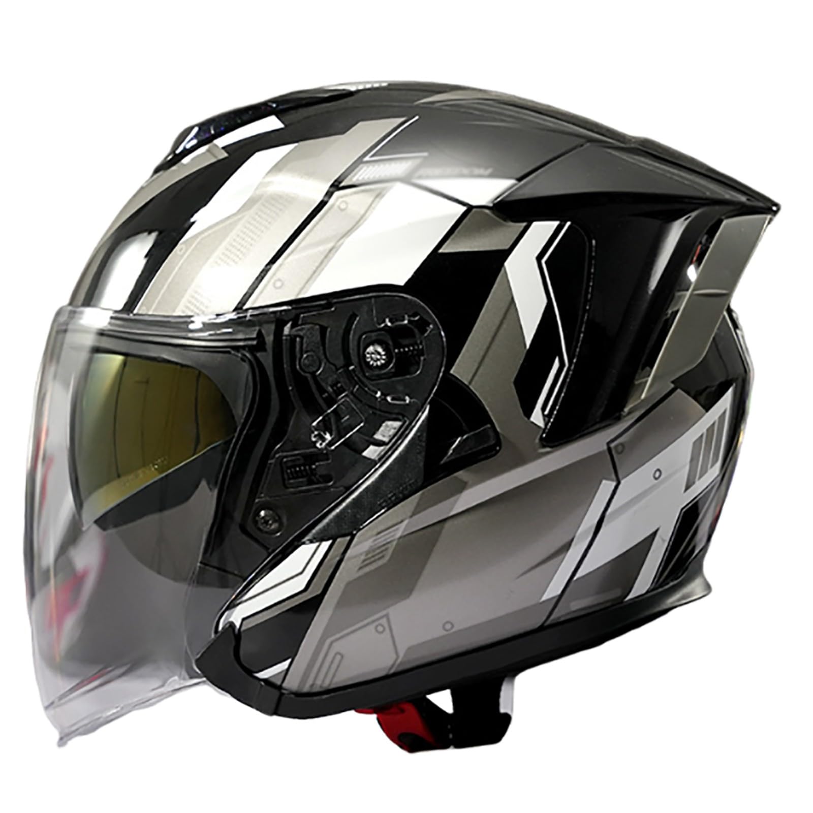 Kaski motocyklowe dla dorosłych, otwarty kask motocyklowy z podwójnym wizjerem, unisex, do jazdy po mieście