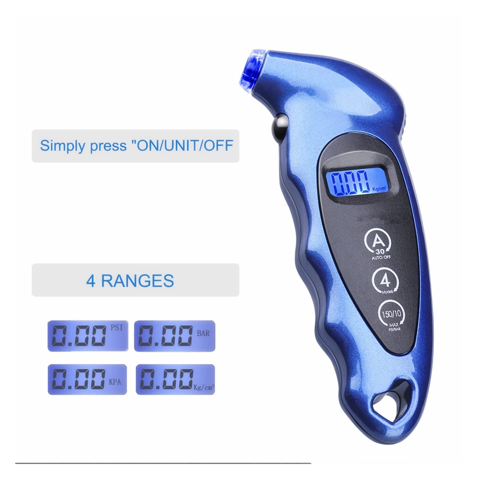 Indicatore di pressione dei pneumatici Retroilluminazione Monitoraggio digitale della pressione dei pneumatici ad alta precisione Misuratore di pressione dell'aria per pneumatici per auto Display LCD