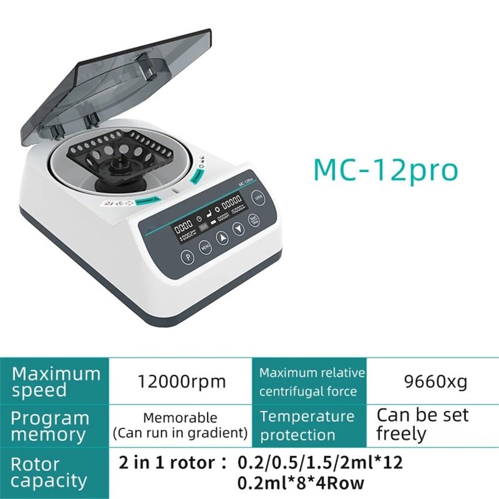 Szkło laboratoryjne Wirówka laboratoryjna, cyfrowa, szybka, 12000 obr./min, 0,2/0,5/1,5/2 ml, 110 V do 220 V(MC-12Pro (12000 obr./min)
