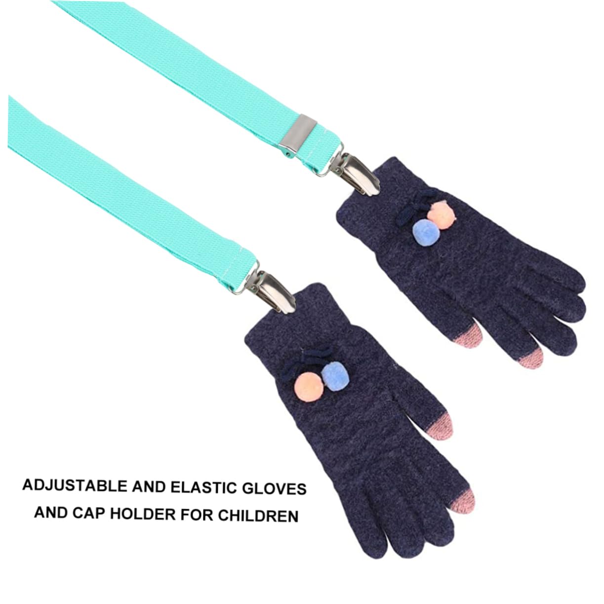 GALPADA 2sets Adjustable Elastic Glove Clip Mittens Holder Hat Hanger Peppermint Pattern for Easy Gloves Storage for Winter 2pcs*2