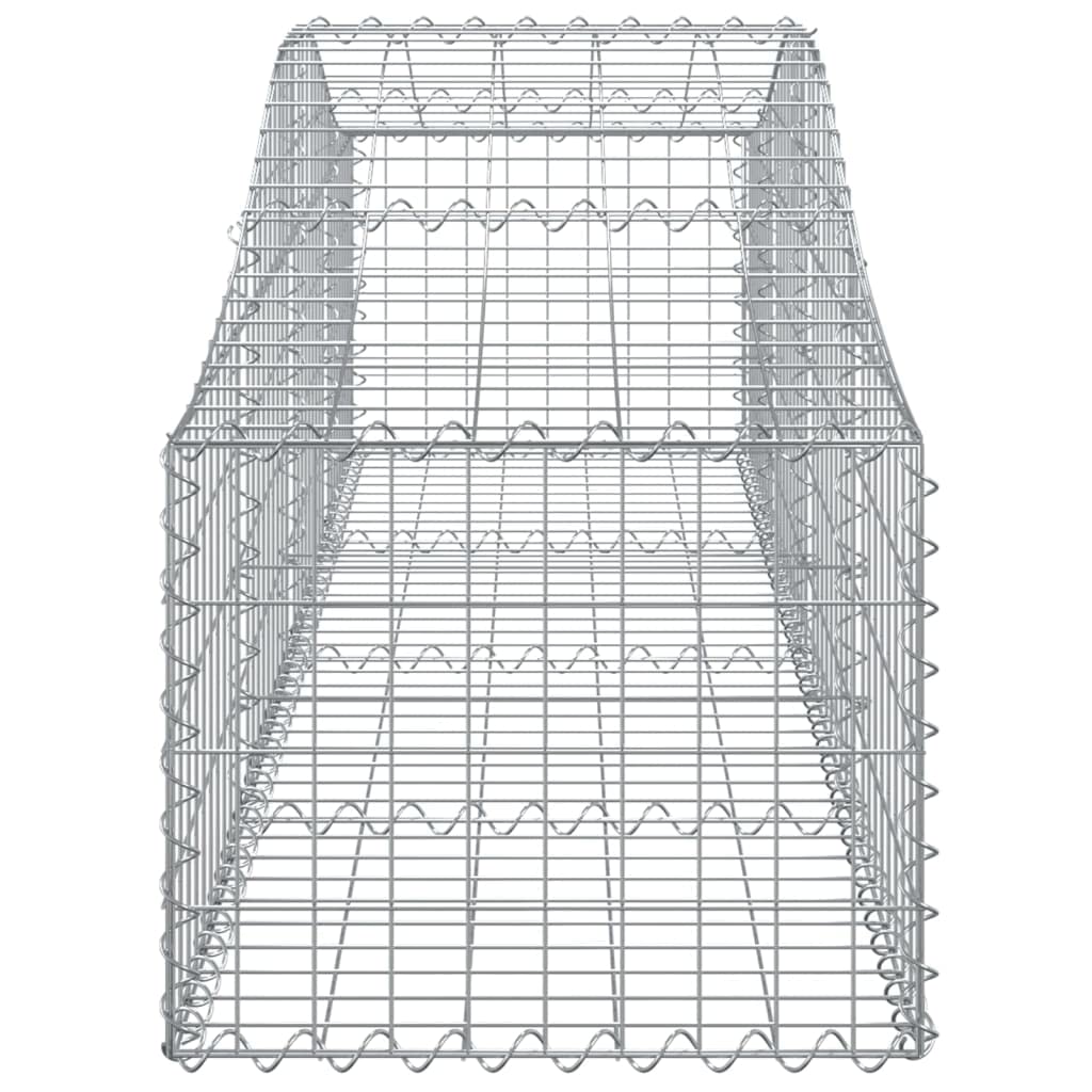 Gaviones con arco alto, 11 unidades, 200 x 50 x 40/60 cm, hierro galvanizado, para barreras de jardín y protección visual, como pared decorativa insonorizada de alambre robusto