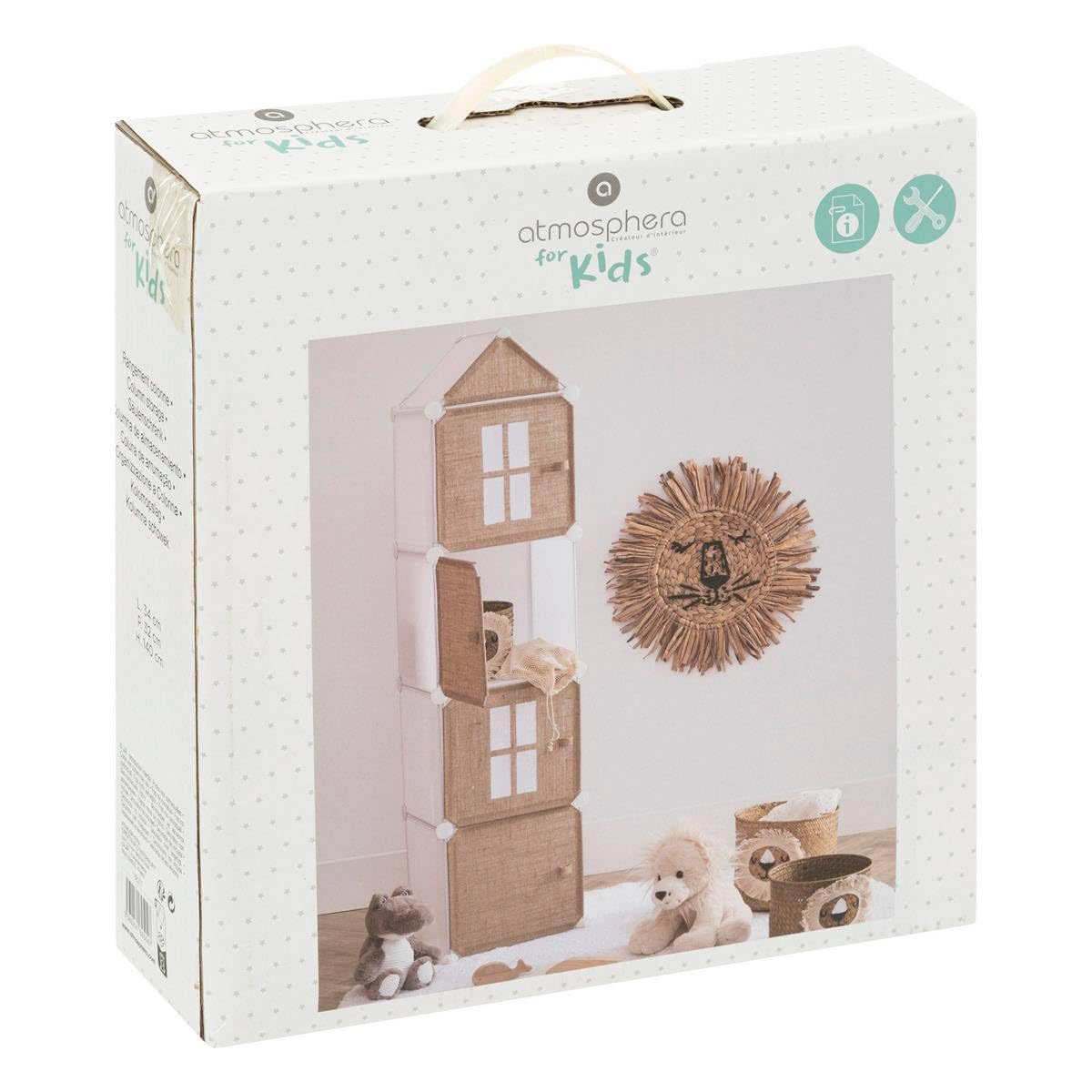 Columna de Almacenamiento Infantil Metal Yute