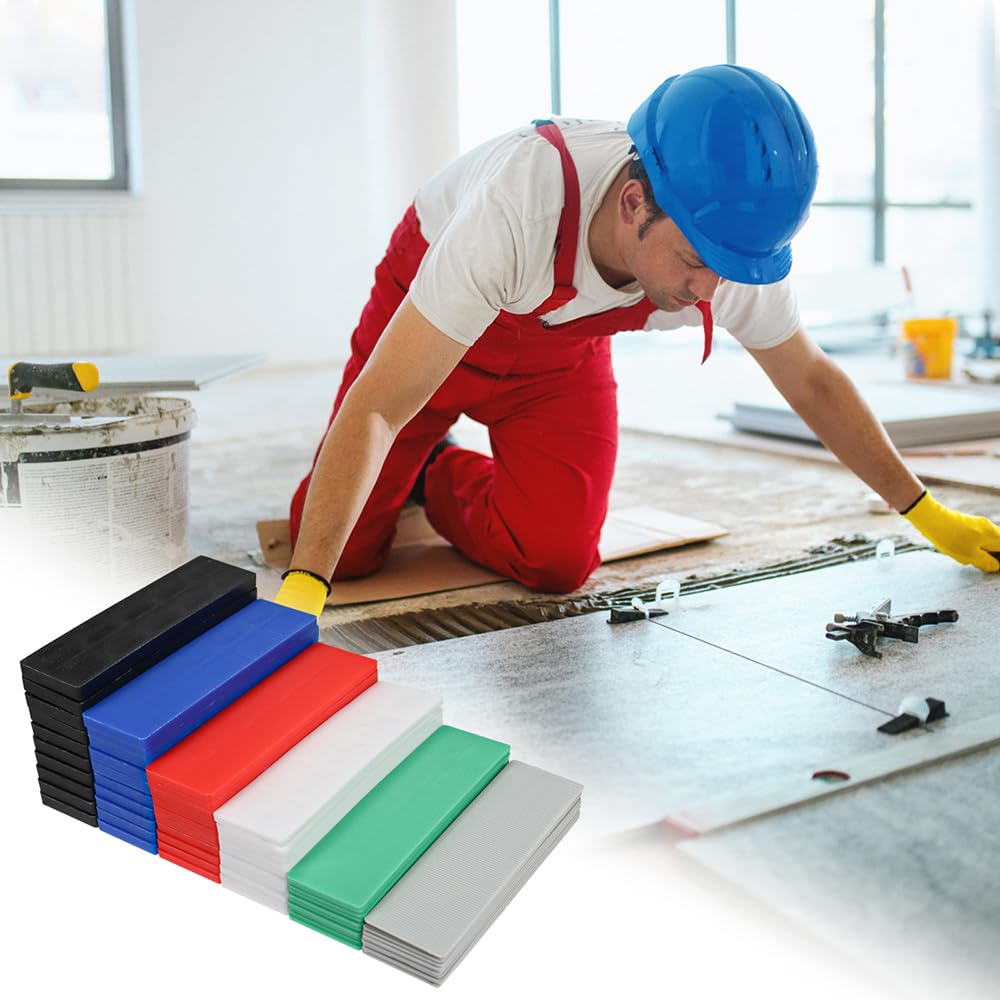 DBOO 28mm x 100mm Flat Plastic Glazing Packers 60 Pcs Mixed 1-6mm Window Glazing Glass Flat Plastic Packers Durable Shim Spacers for DIY Window Door Frame Installations - Image 3