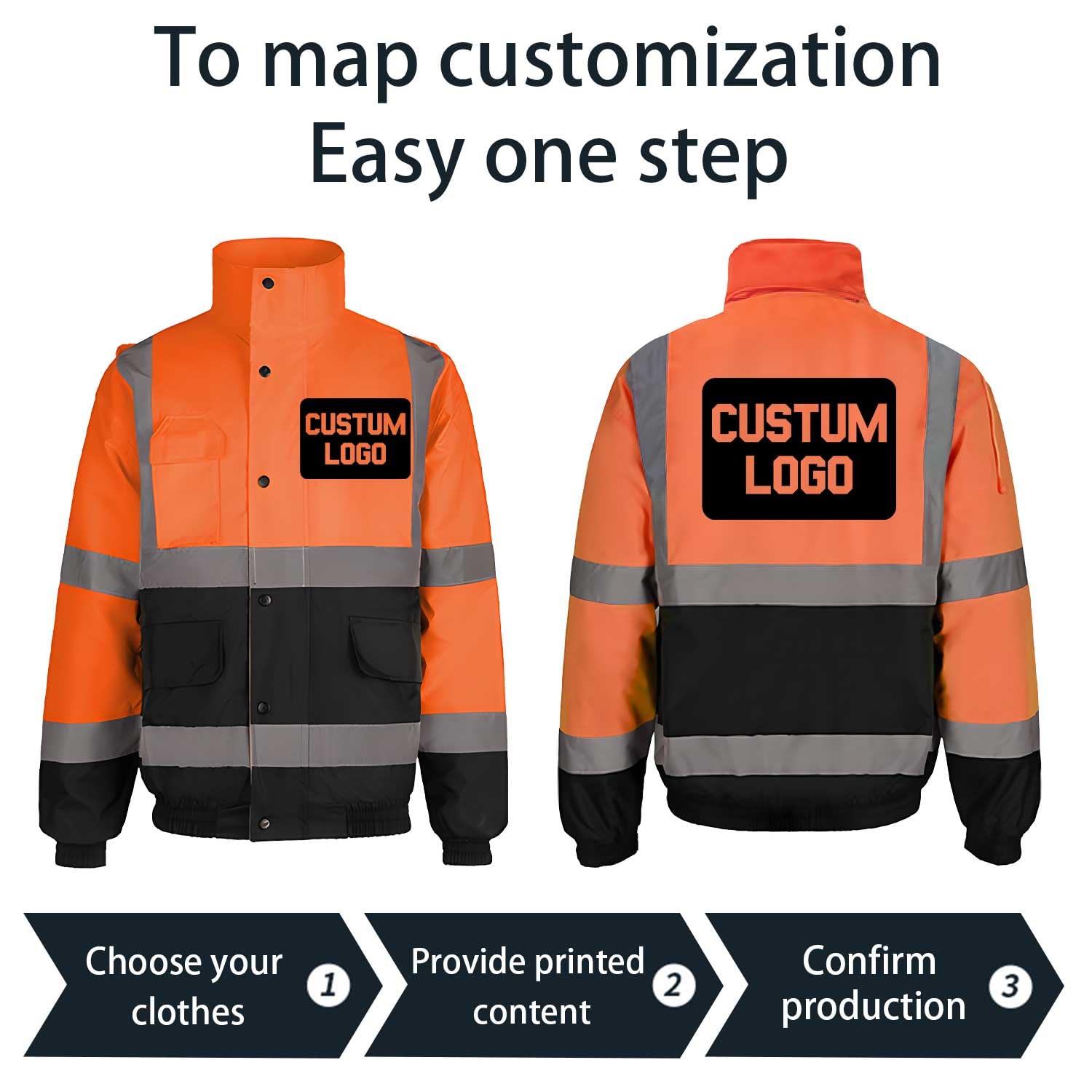 Niestandardowe logo Hi Vis Viz kurtka bomberka o wysokiej widoczności odzież robocza bezpieczeństwo bezpieczeństwo z kapturem wyściełane wodoodporne płaszcze odzież robocza top