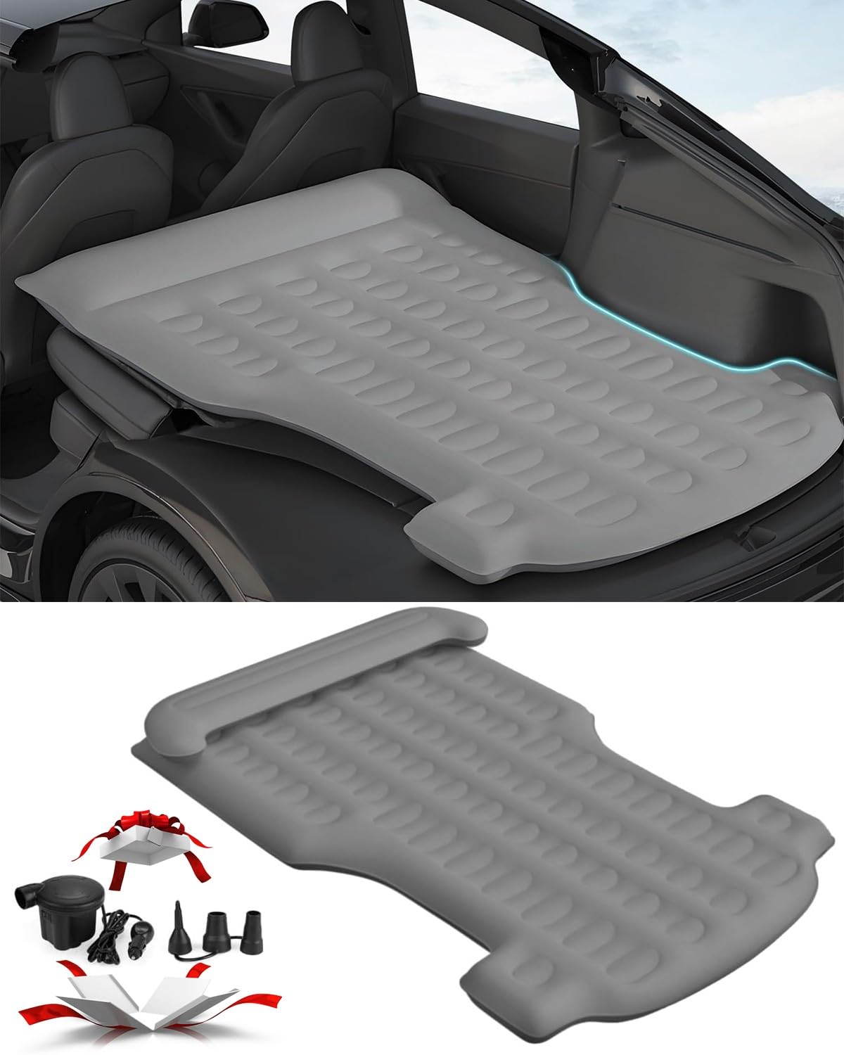 テスラ　モデルY専用　インフレータブルマット グレー　未使用 Amazon.co.jp: テスラ モデル Y 2020-2023 のための空気マットレス