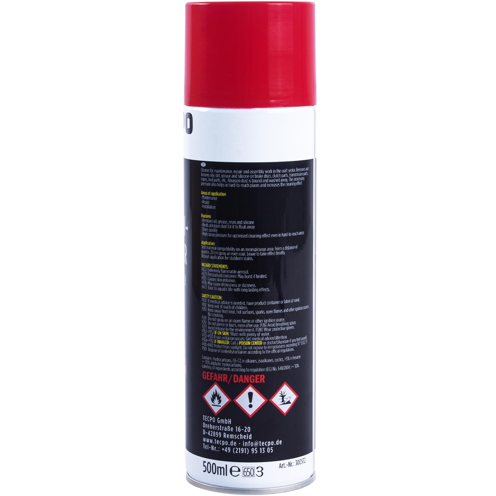 TECPO Lot de 30 nettoyants universels pour freins - 500 ml - Valve à 360° - Sans acétone - Anti-corrosion