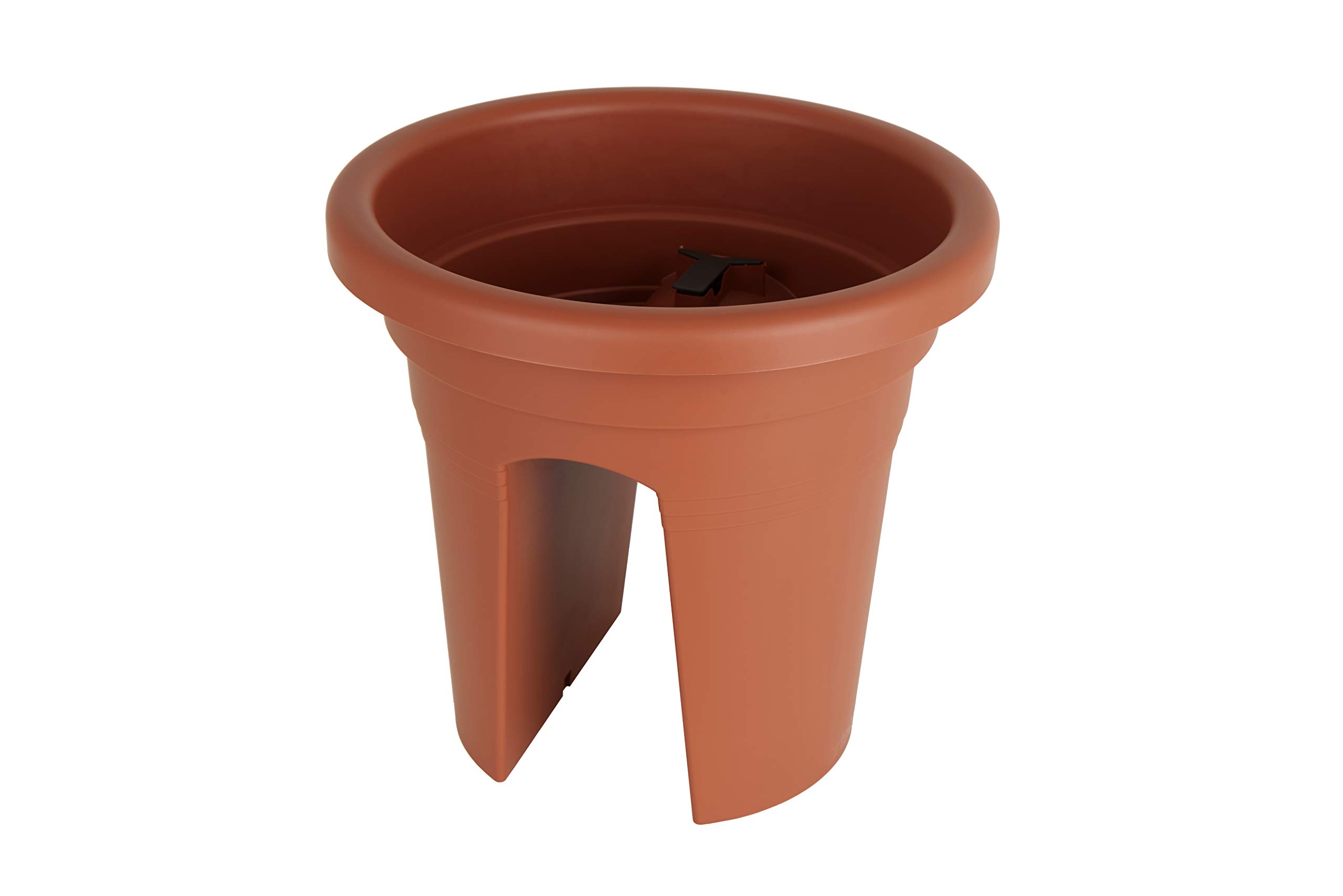 Artevasi Vaso Venezia Per Balcone 30 Cm Tortora - Rotondo Con Fissaggi Regolabili, Fondo Divisorio - 4