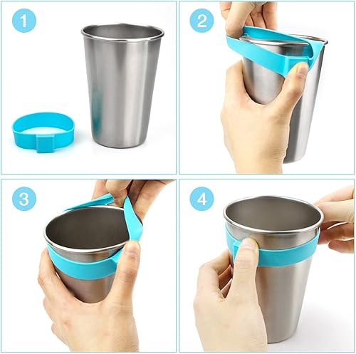 Miniatura 3 de SOPHICO Vasos colgantes magnéticos para niños pequeños y adultos, taza colgante en el refrigerador o enfriadores de agua, para bebedores