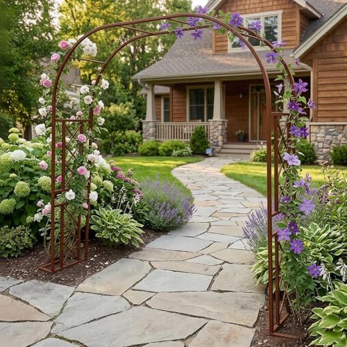 Arche de jardin en métal avec treillis pour plantes grimpantes