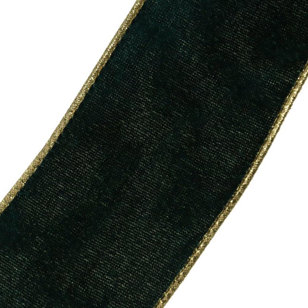 9,1 m langes Geschenkband mit goldenem Rand, 6,3 cm breit, rotes Drahtband, grünes Geschenkband for Heimwerkerarbeiten(Red)