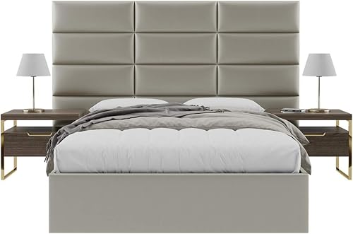 Miniatura 75 de Vänt - Paneles tapizados de cabecera para montar en la pared, diseño Isabelle, 60 x 23 pulgadas, configuración de 4 paneles individuales,