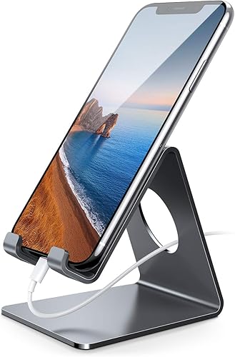 Miniatura 14 de Lamicall Soporte para teléfono celular, accesorios de escritorio - Soporte transparente para teléfono celular de oficina, soporte acrílico