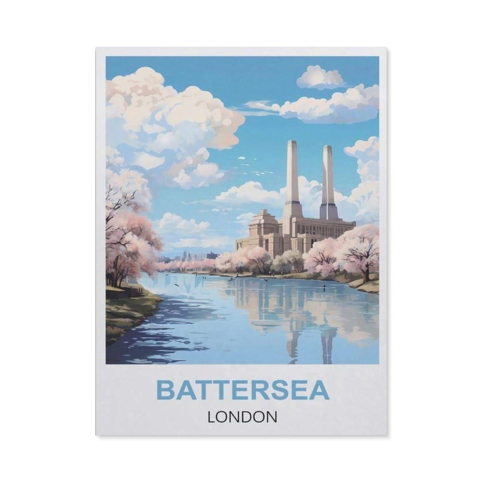 Vintage Art Metal Signs Funny Sign，Battersea London(15x30cm）