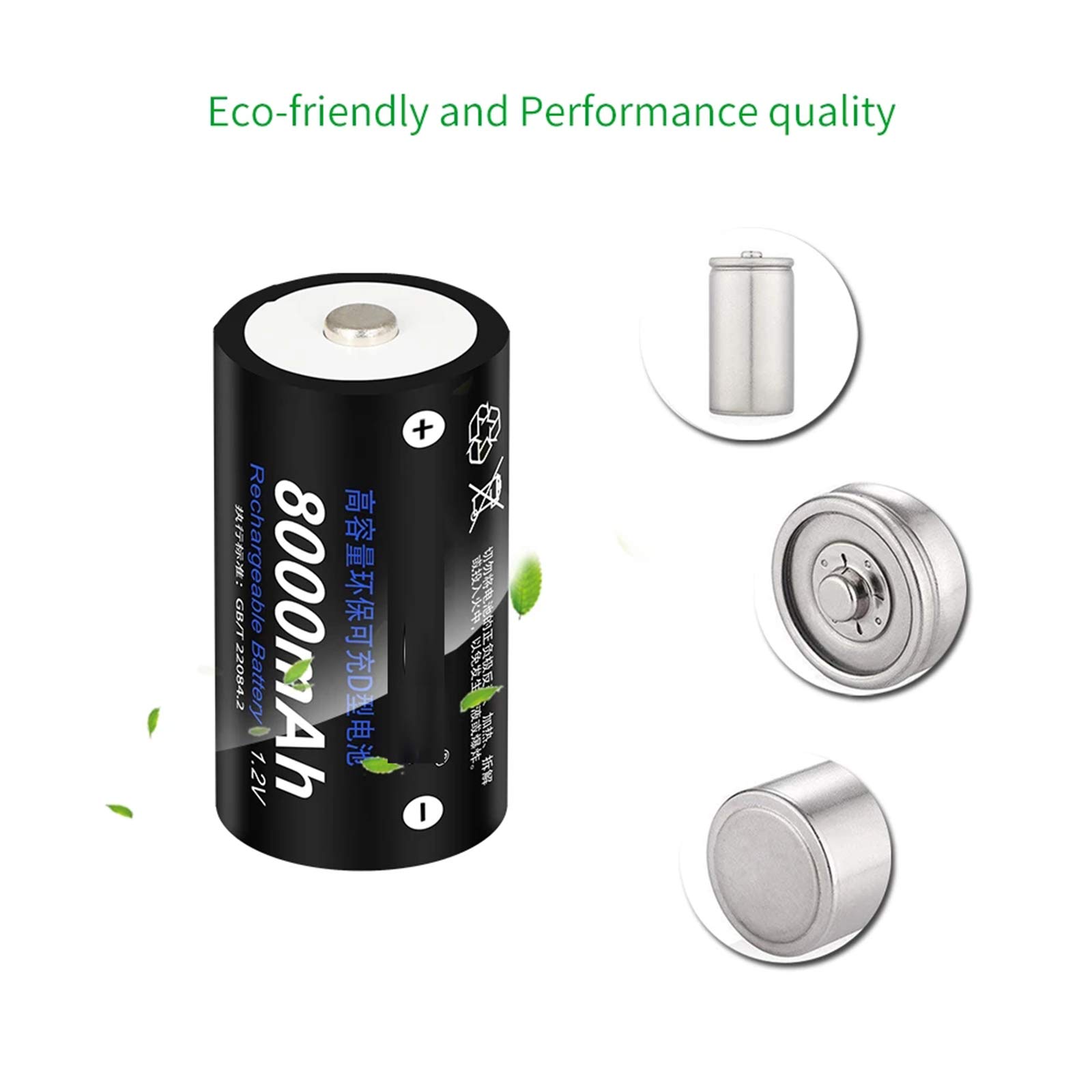 Tipo D 1.2V Ni-MH Batteria Ricaricabile di Dimensioni D 8000Mah Tipo D per Strumenti Giocattolo Fotocamera Microfono Fornello A Gas Batterie,4pcs