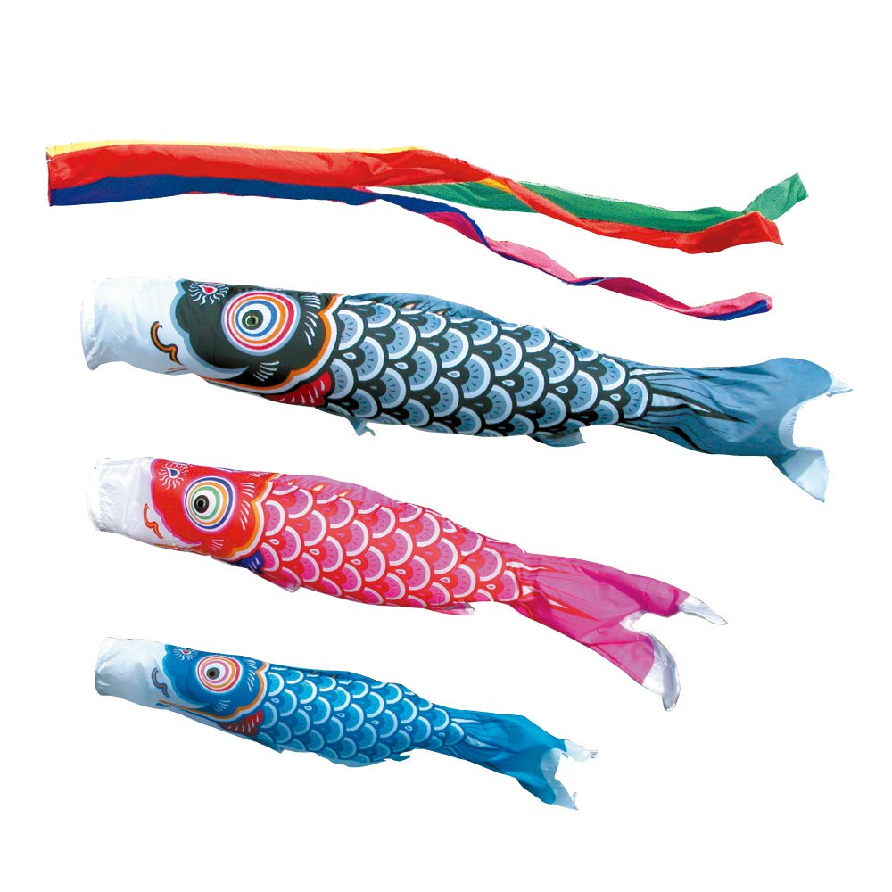 鯉のぼり 徳永鯉 118325 ガーデンセット 友禅鯉 2.5m3匹 五色吹流し