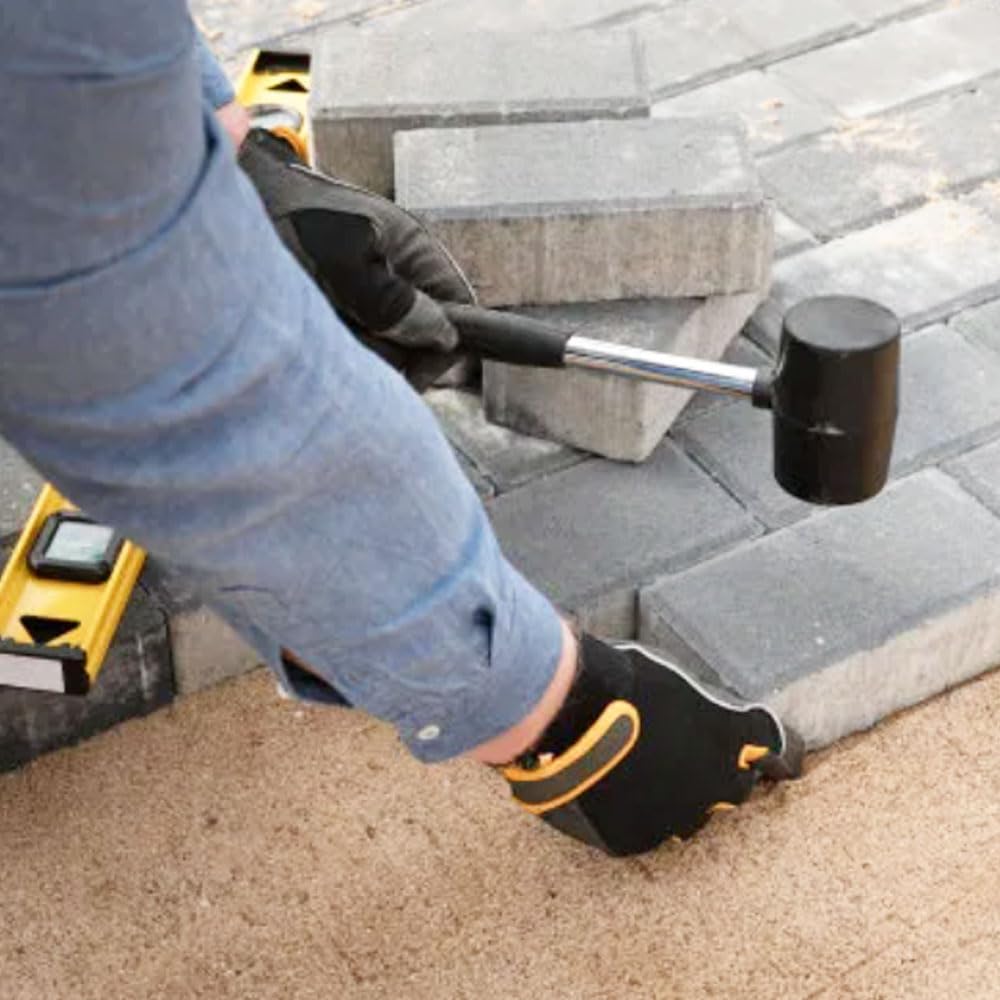 Marteau à manche en acier, maillet en caoutchouc d’extérieur pour piquets de tente de camping, piquets de sol, travaux de réparation et de construction