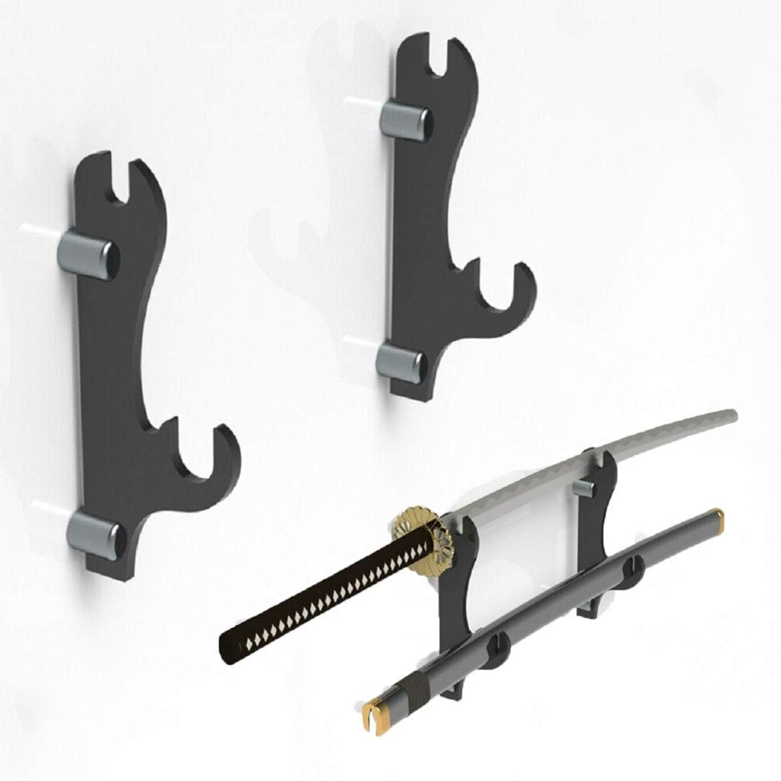 Manthan 2 Piece Katana Stand Wall Mount Set, Dual Sword Display Holder for Home Decor, Secure Collection Organization, Sword Stand Included-image-16