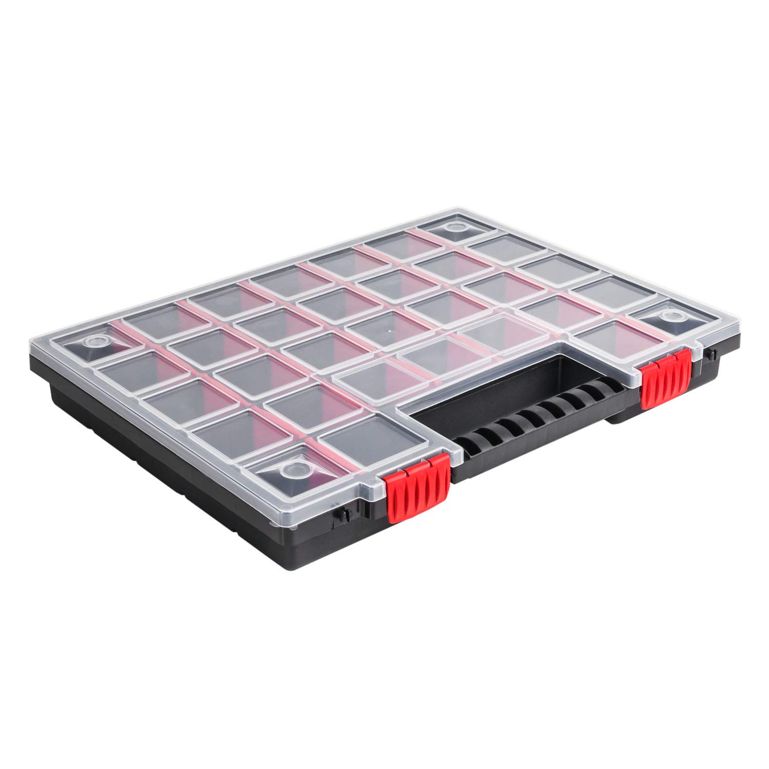Lot de 5 boîtes de rangement – 310 x 400 x 50 mm – Organiseur pour petites pièces avec couvercle transparent, boîte de tri, mallette de tri, boîte à outils, mallette d'assortiment, boîte avec