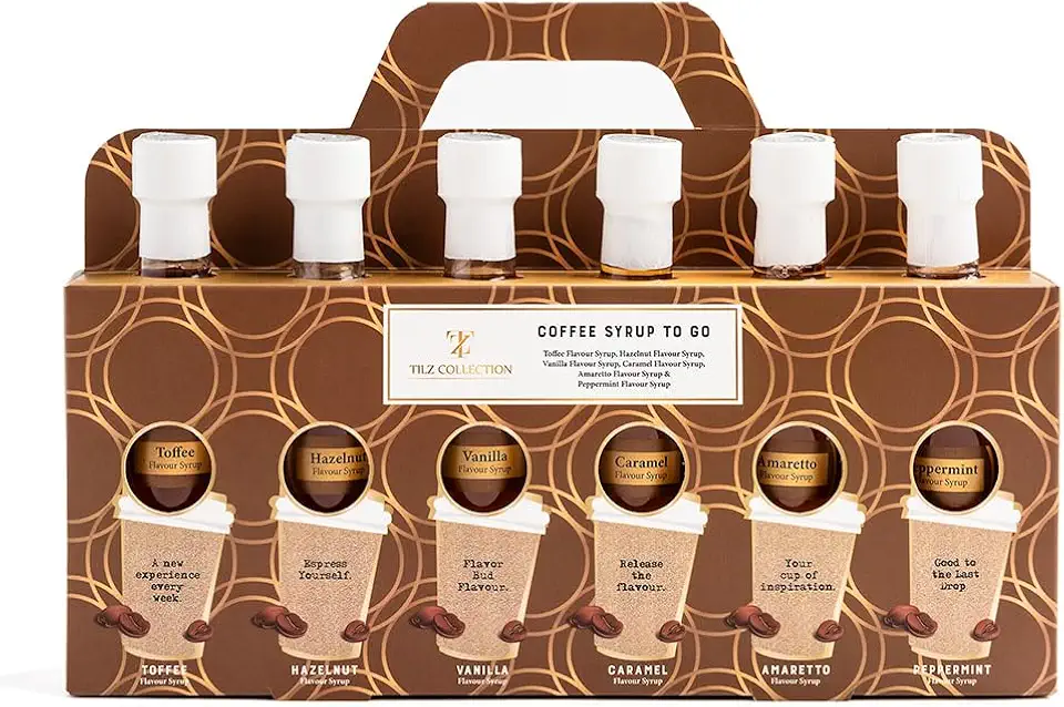 Kaffesirap presentset med blandade smaker