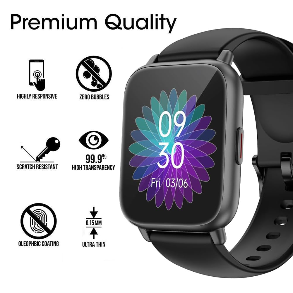 Yoomigle 6 Pack Compatible with RUIMEN H1 1.85'' Smartwatch Screen Protector Film for HappyCat Fit H1 1.85 inch Smart Watch Screen Protectors Foils Cover Crystal Clear HD Anti-Scratch - Image 2