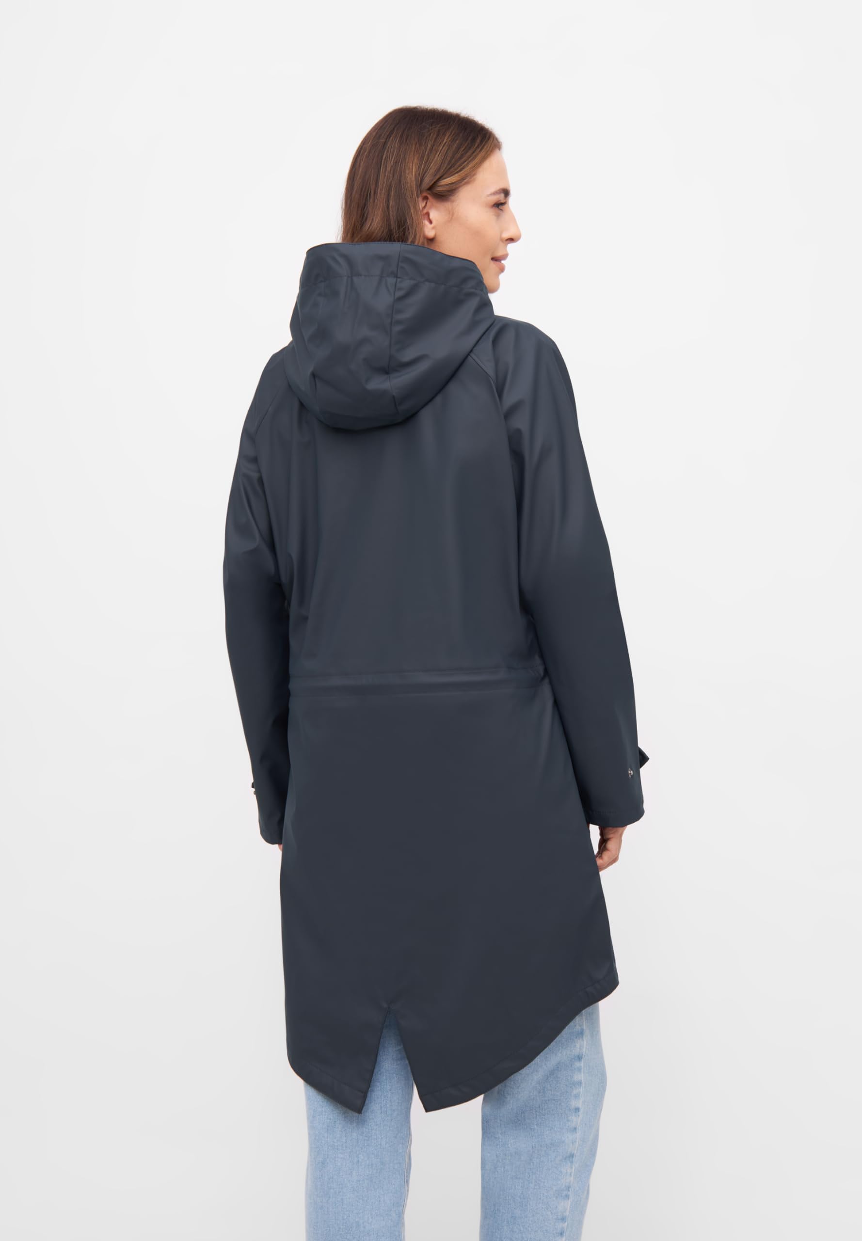 derbe Damen Regenjacke Traveby Plain - Blau 44 - Friesennerz | Frauen | Regenmantel | Mesh-Futter | Kurzmantel | Hamburg