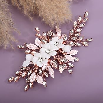 Amazon.com : Teyglen Bridal Wedding Flower Rhinestone Hair