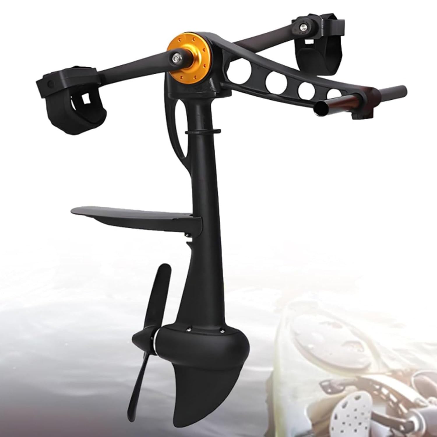 LSHFYV Kayak Pedal Drive Kit Universal, Single Propeller Foot Pedal Drive System, Reversible Left Right Tooth Aluminum Drive Kit, 5-8km/H Cruise Speed Accessory for Kayak and Water Board