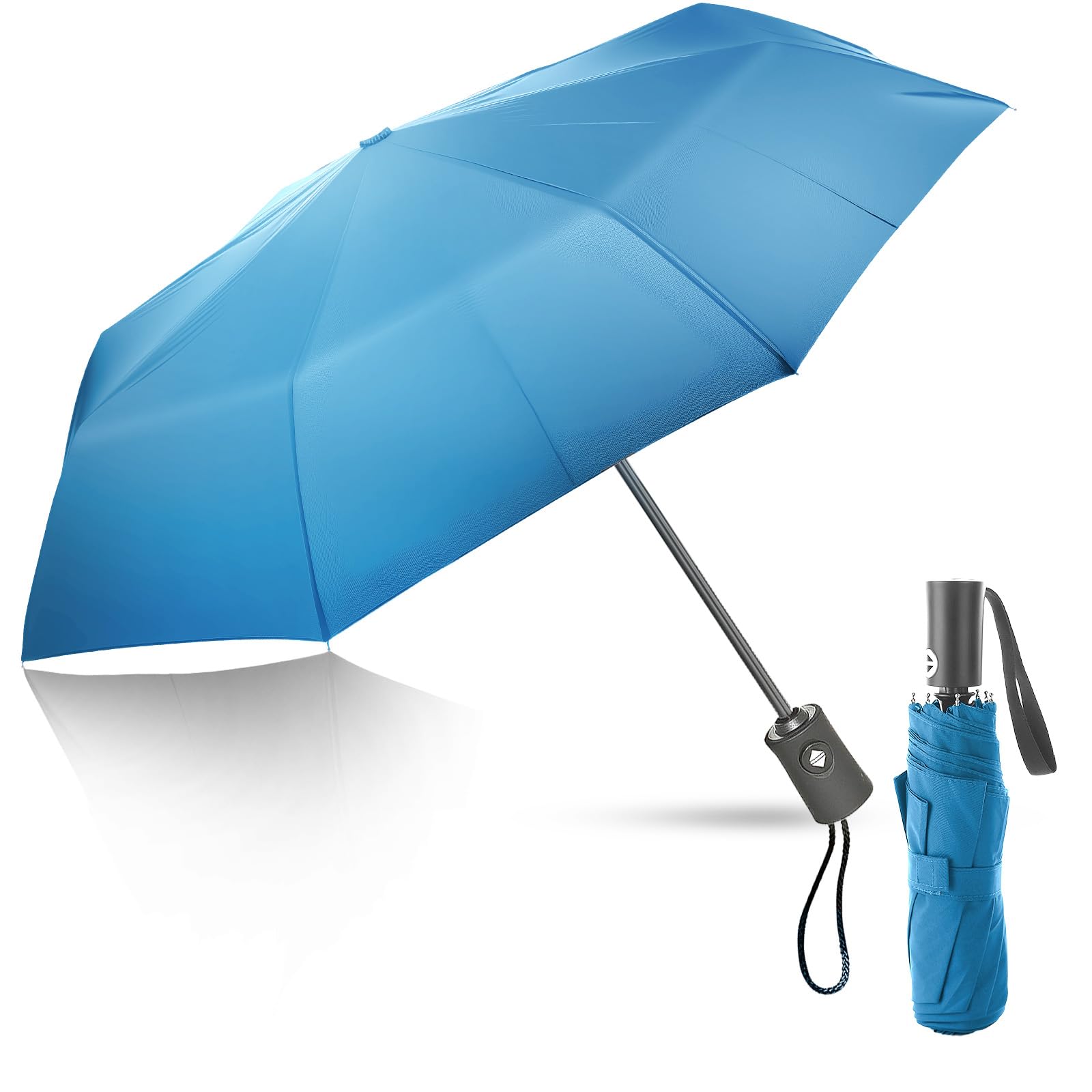 EZIYIN Travel Compact Umbrella, Folding Travel Umbrella for Rain and Shine Small, Windproof Automatic Open/Close, Portable Umbrellas