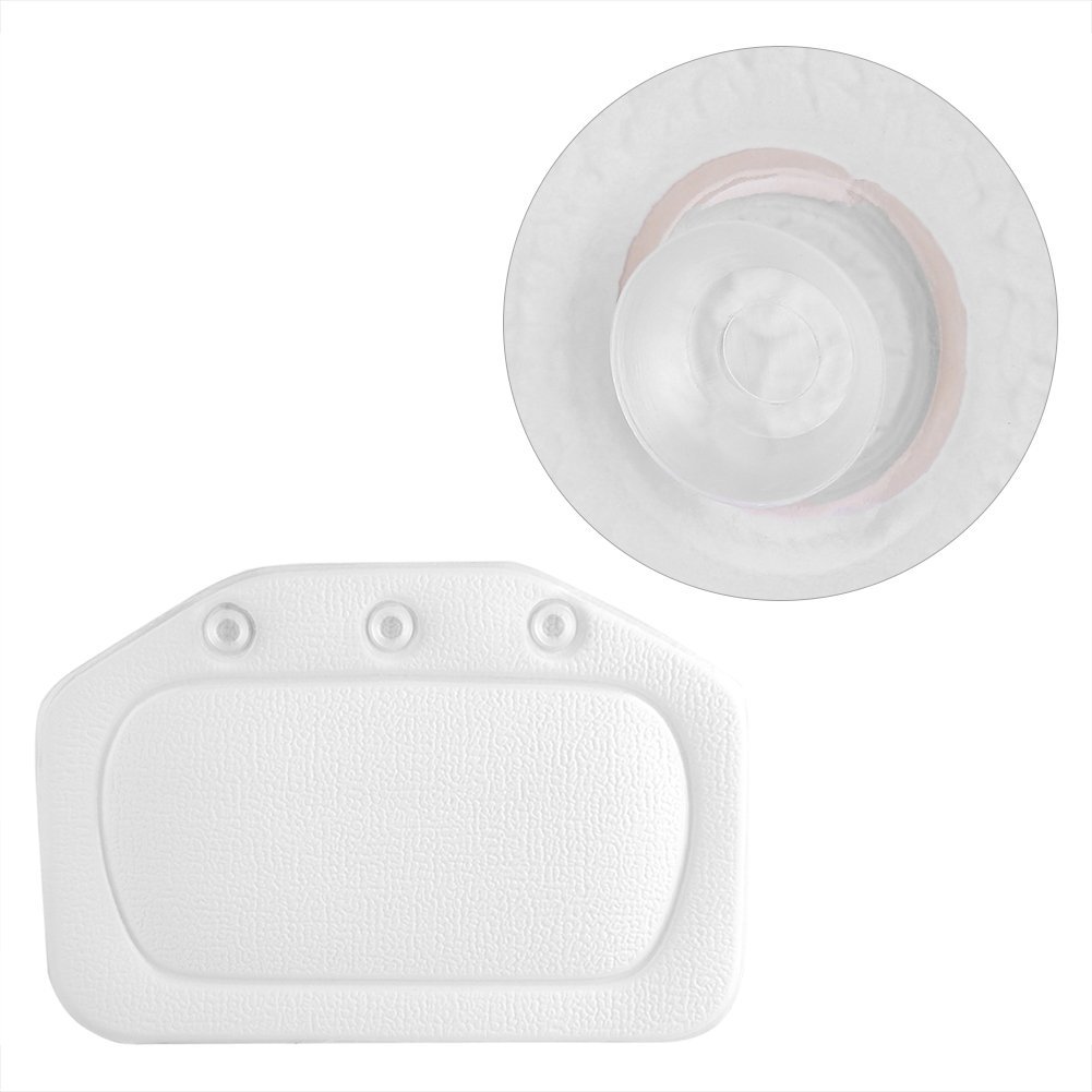 Almohada de bañera, Almohada de bañera de SPA Acolchada de Espuma Suave, reposacabezas de PVC Cabeza, Cuello Trasero cojín de Soporte para Hombros, para el baño doméstico Hotel (Blanco)