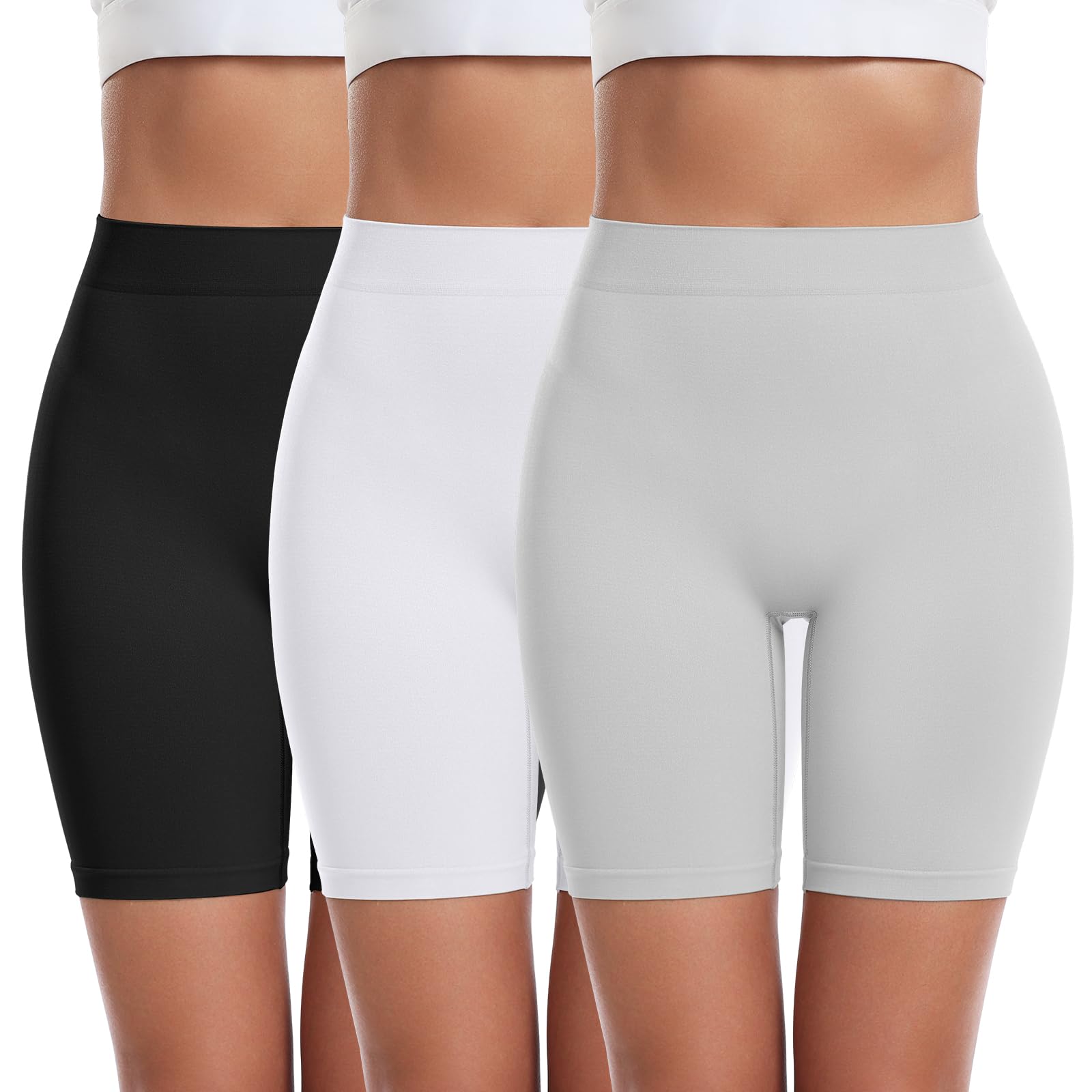 3 Pack Slip Shorts for Women Under Dress Comfortable Smooth Boyshorts Panties Biker Shorts