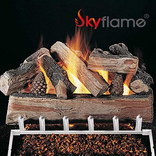 Skyflame 18-inch Fireplace Log Grate with Dual Burner Pan - image 2