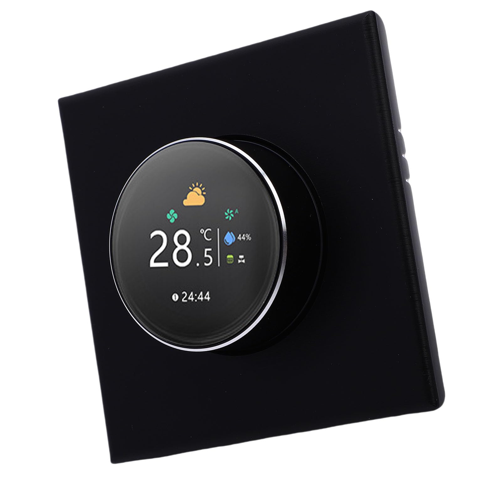 GOWENIC Inteligentny Termostat z Pokrętłem i Wi-Fi |Ekranowy Regulator Temperatury do Wodnego Systemu Ogrzewania Podłogowego HVAC, Kompatybilny z, Czarny