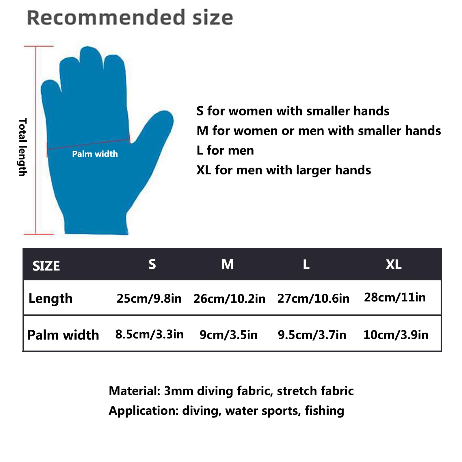 WYYHAA 3MM Neoprene Wetsuit Gloves, Keep Warm Non-Slip Diving Gloves for Men Women Spearfishing, Surfing,Kayaking, Scuba,XL