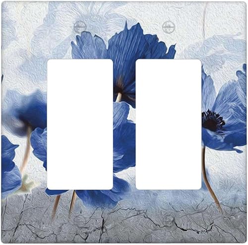 Miniatura 172 de Placa de pared de tortugas marinas, hierba oceánica, medusas, peces y algas marinas, placa de pared de doble palanca, cubierta de interruptor de luz