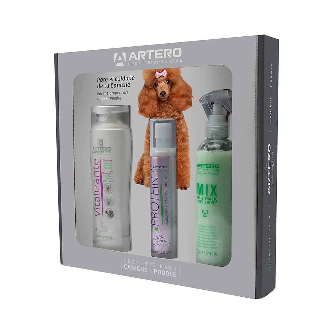 Artero Pack Completo para la higiene de tu Perro (Caniche) - Pulverizador