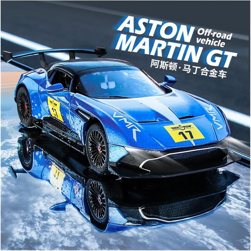 Image of Model 1:22 Aston Martin GT Model Alloy Metal Pull Back Die-cast Car Openable Doors with Sound and Light Vehicle Car Toy for Kids - Multicolor