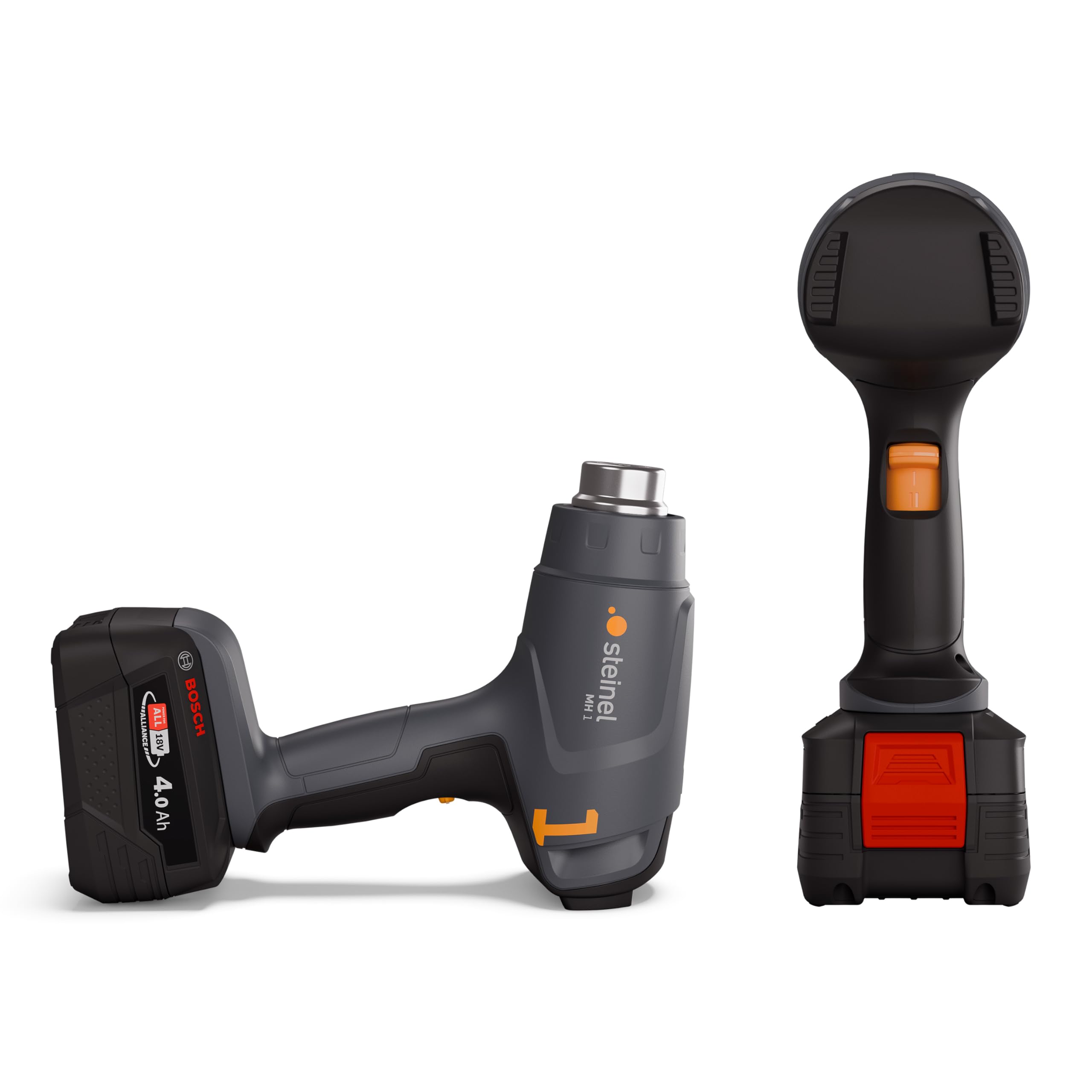 Steinel snoerloos heteluchtpistool MH 1, Bosch PFA 18V systeem, 2 temperatuurniveaus 300°C/450°C, warmtepistool voor solderen en krimpen