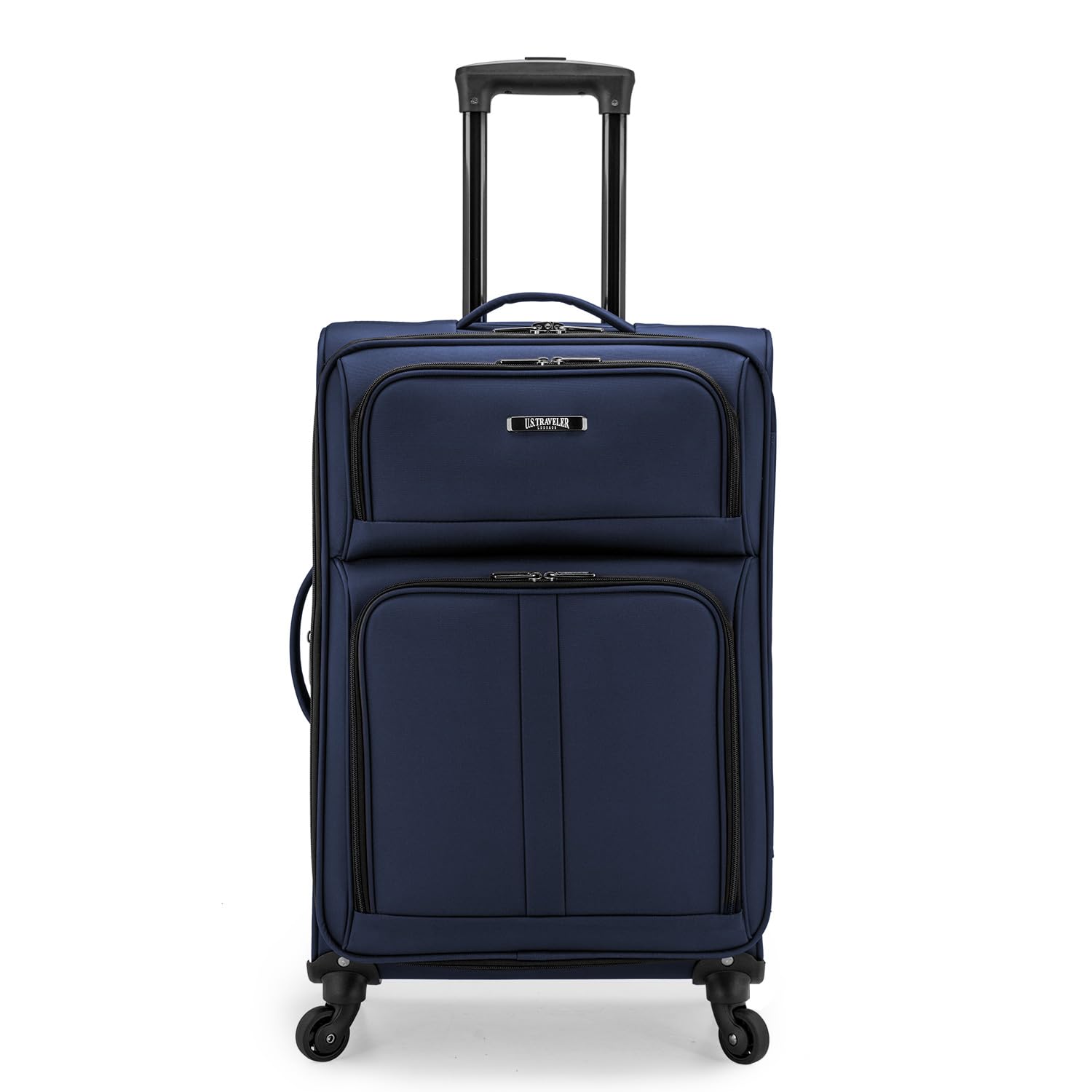 U.S. Traveler Anzio Softside Expandable Luggage with Spinner Wheels, Navy, 26-Inch Medium