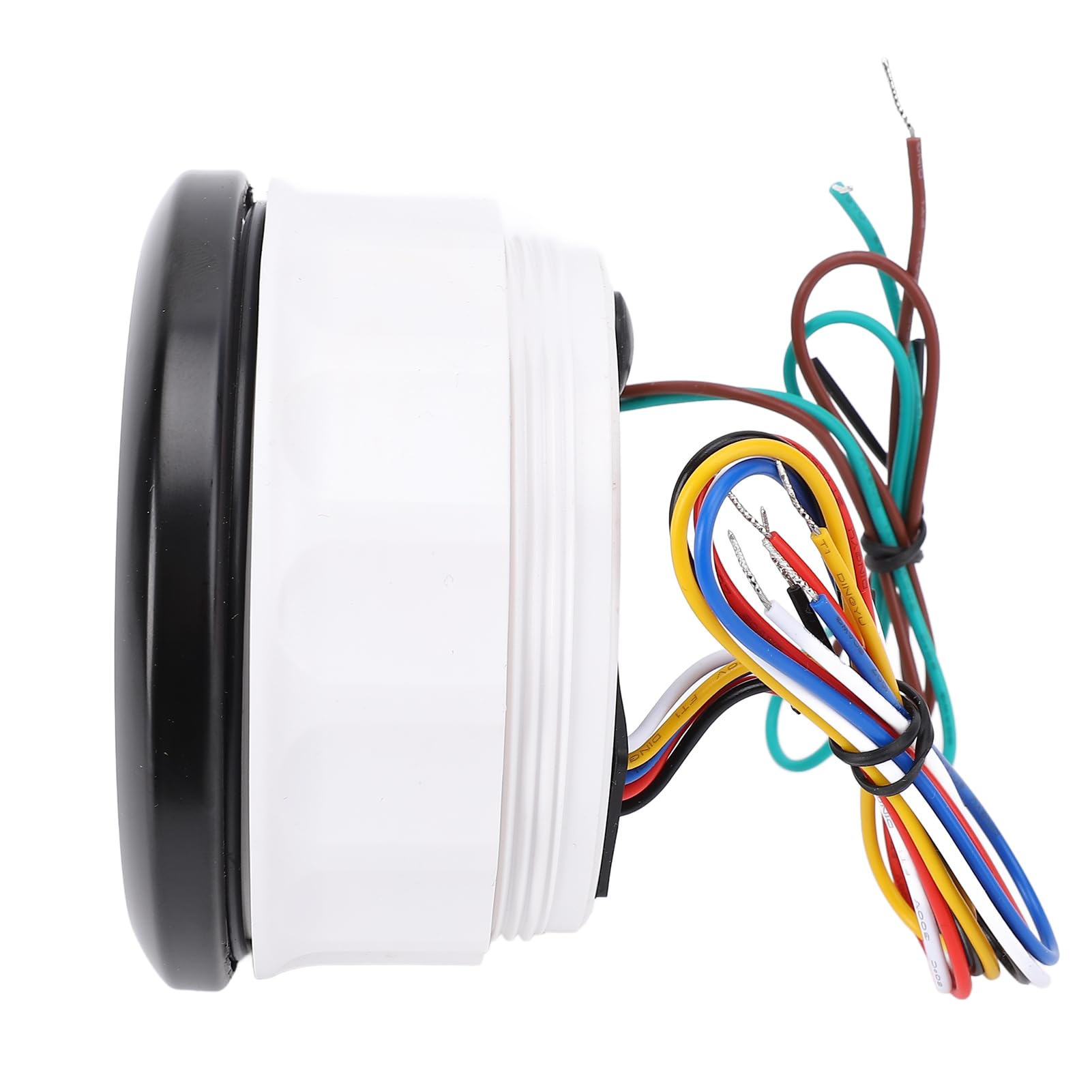 Tachometro Marino 85 Mm, Calibro Voltmetro del Carburante 3 in 1 con la Retroilluminazione di 7 Colori per la Barca per per Auto per Camion, Adatto Alla (Black Dial Black