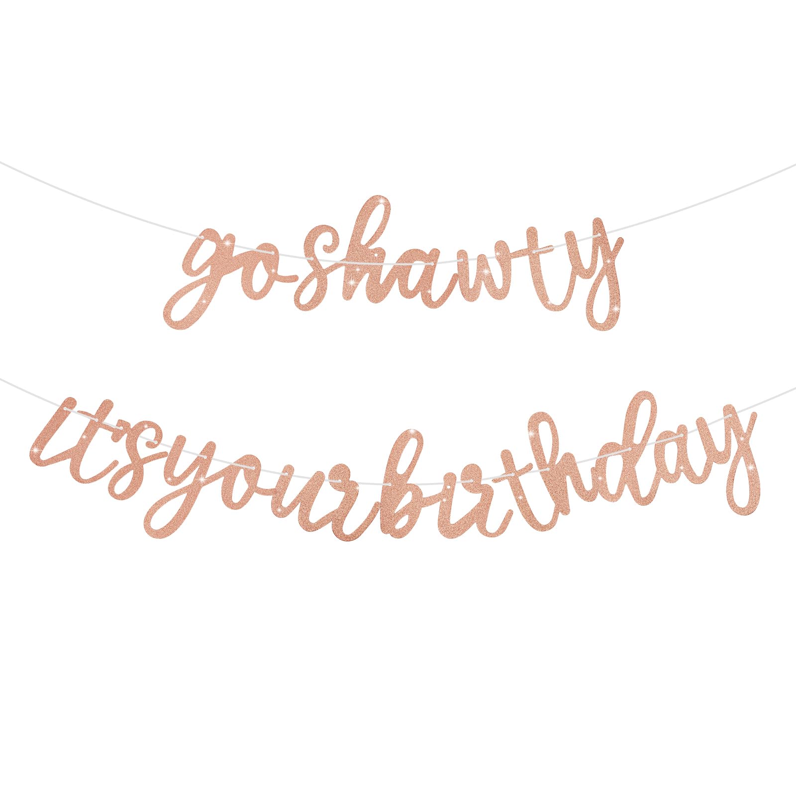 Alaoo Happy Birthday Banner Party Decorations, Rose Gold, Style A — image 1