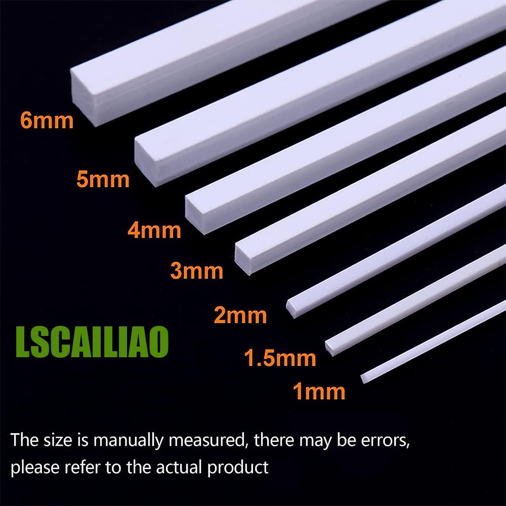 20PCS ABS Kunststoff Vierkantstangen Stange Für DIY Handwerk Sand Tisch Architektonische Modellbau,5x5x500mm