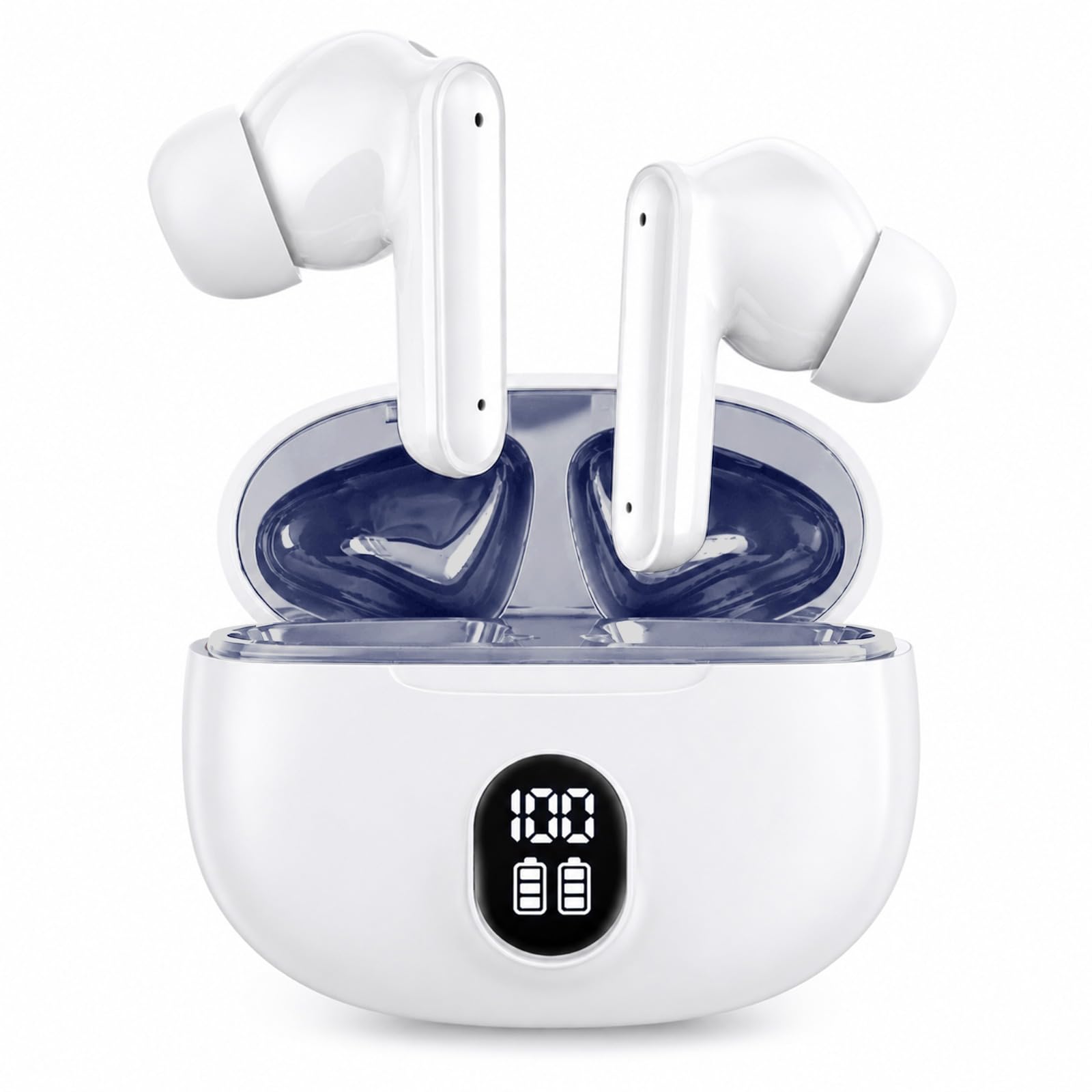 Kratos White Ear Buds Wireless with 30H Playtime, Noise Isolation & Clear Calls, Bluetooth Earbuds with Voice Assistant, Ear Buds with Bluetooth V 5.3 & with Type C Fast Charging, IPX4 TWS Earphones-picture-40