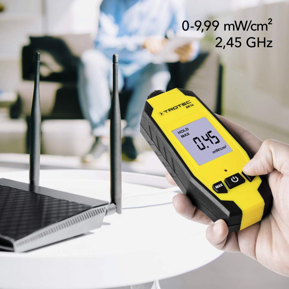 TROTEC BR16 Mikrowellen-Indikator digitaler Strahlungsdetektor Messgerät 0-9,99 mW/cm²