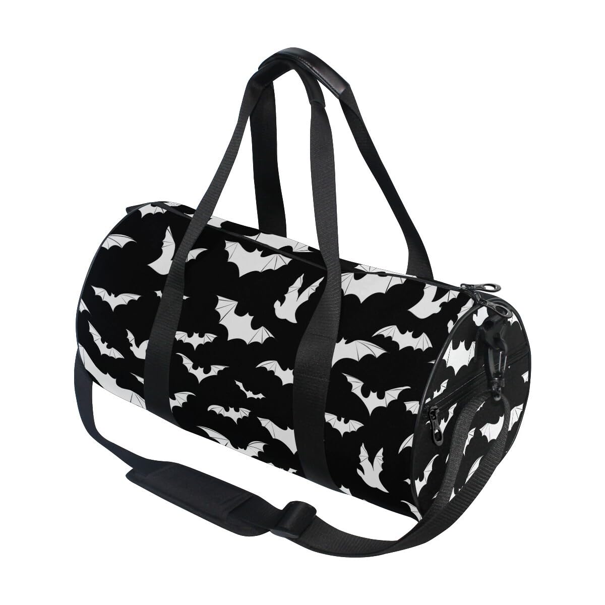 ALAZA Foldable Duffle Bag Womens Mens for Travel Sports Camping Yoga Swim, Bats Black Small Round Gym Bags with Shoulder Strap Top Handle โ image 1