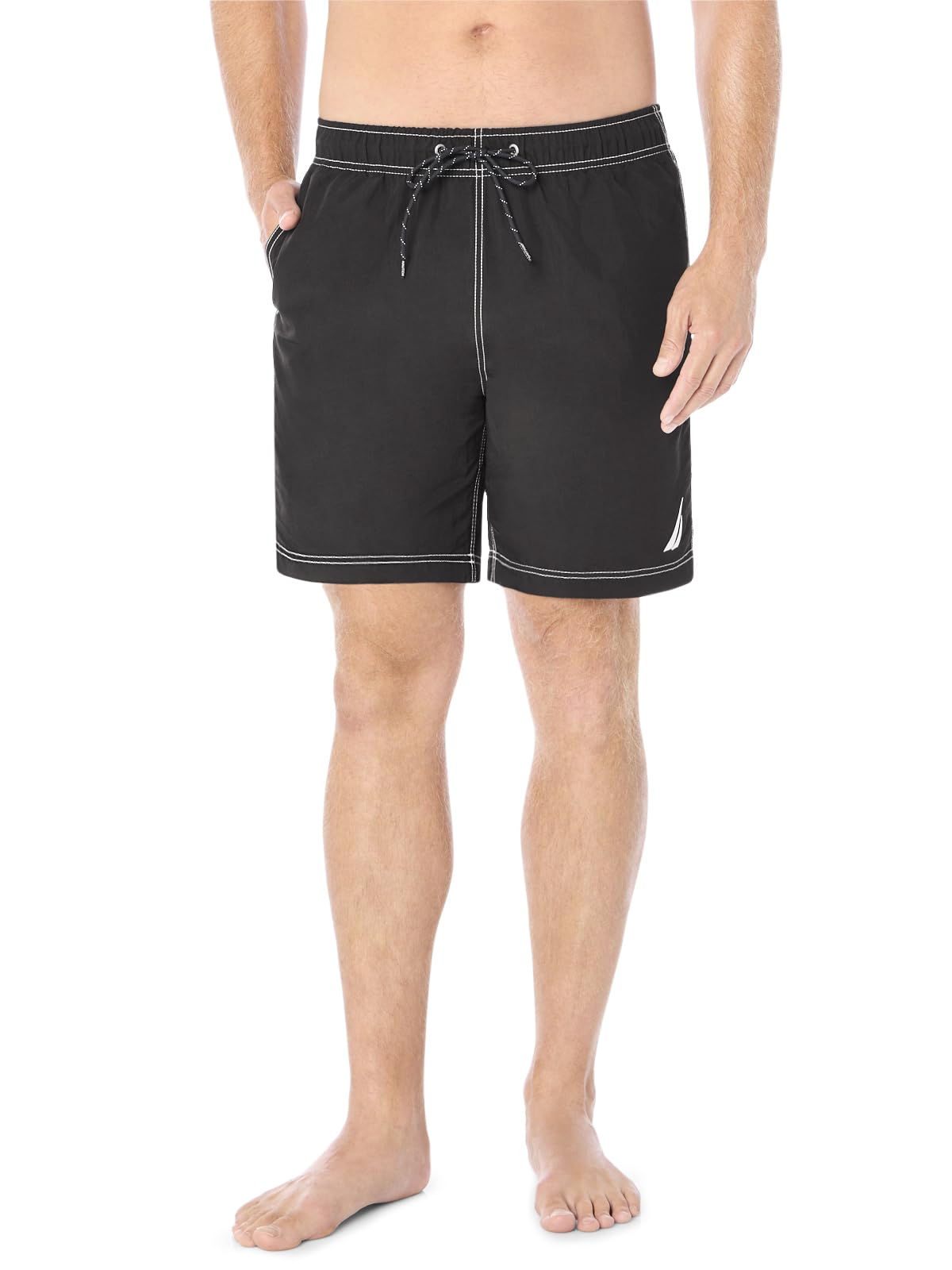 Men's Solid Quick Dry Classic Logo Swim-Trunk